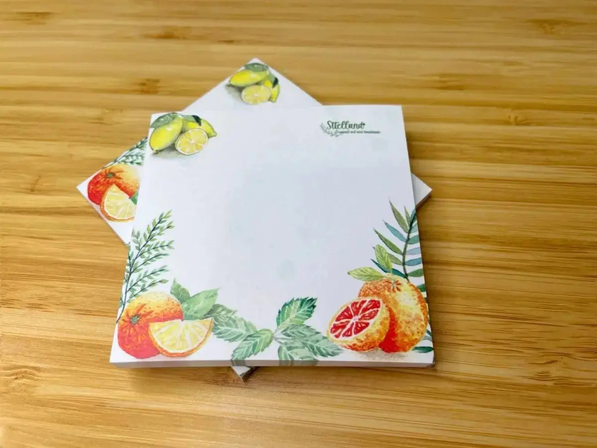 Baby & toddler clothing, Bag, boutique, desktop, digital, Dishware, Drinkware, Fashion accessory, Font, food, Fruit, fruits, Grass, illustration, illustrations, Ingredient, lemon, memo, Natural foods, note, notepad, notepadfruits, notes, orange, Plant, Plate, Porcelain, Rectangle, reminders, Serveware, shipping, Sleeve, stationary, Stationery, sticky, strawberry, sttelland, Table, Tableware, with, Wood, Peach, Strawberry