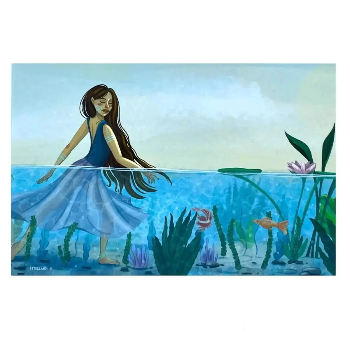 Girl in the Sea - Wall Art Poster Print Sttelland Boutique