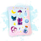 Magic Violet Sticker Sheet - Mushroom, Love Potion, Moon, Stars, Candles and planets Sttelland Boutique